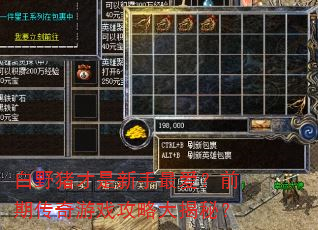 白野猪才是新手最爱?前期传奇游戏攻略大揭秘? 白野猪才是新手最爱?前期传奇游戏攻略大揭秘?